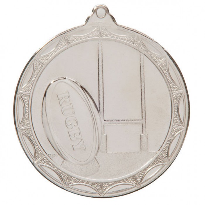 CASCADE RUGBY MEDAL 50MM - SILVER